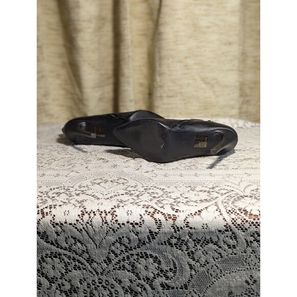 So Me Size 8 Black Faux Leather Pointed Short Ankle Booties with Stiletto Heel - Picture 4 of 6